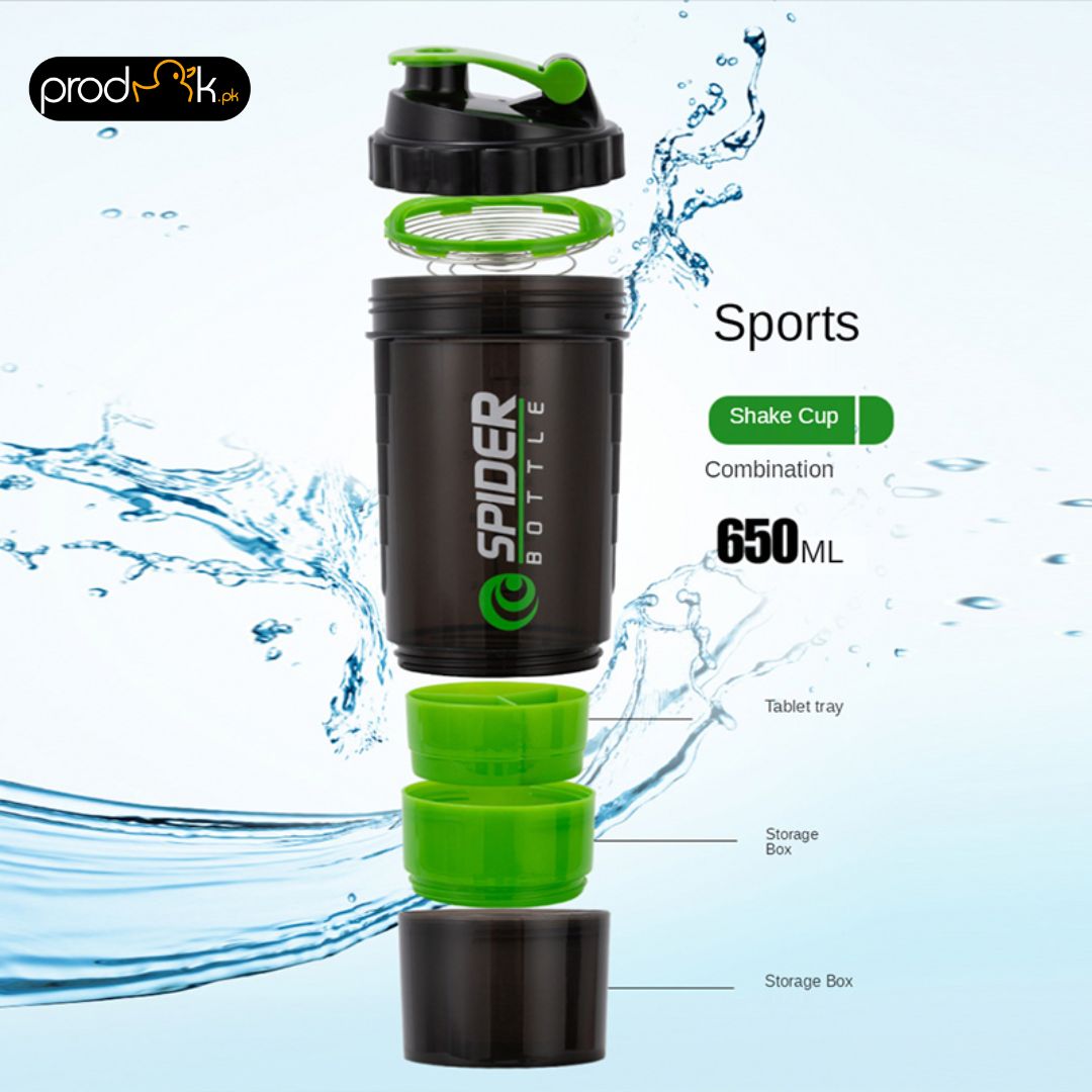 3 Layers Shaker Bottles Protein Powder Blender Bottle for Gym Training Sport Shaker Mixing Cup with Scale Protein Shaker 550ML